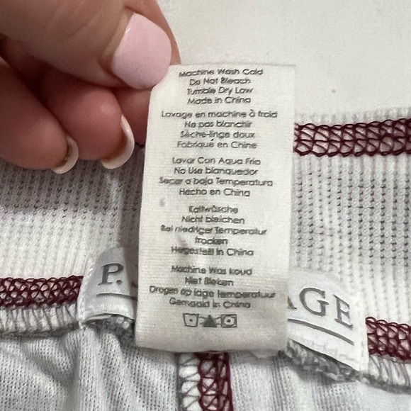 Pj Salvage Velour Lounge/PJ Pant. Grey with White Polka Dots and Port Trim, Lg. - Picture 7 of 16